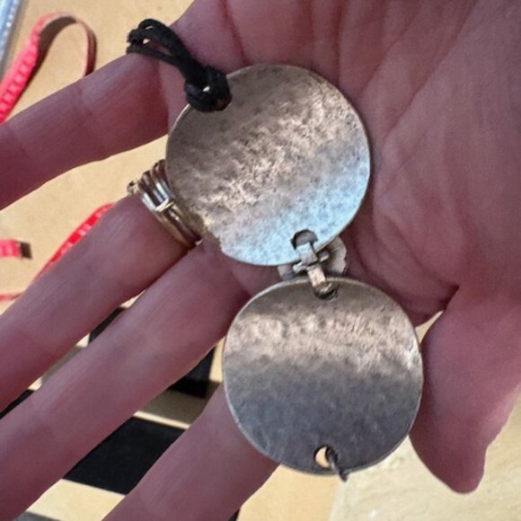 Vintage Unisex Ottoman Turkish Tibetan Coin Silver Adjustable Bracelet Leather - Picture 7 of 7